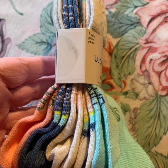 NWT Lucky Brand Women’s No Show Socks - Cream and Blue - Picture 8 of 8